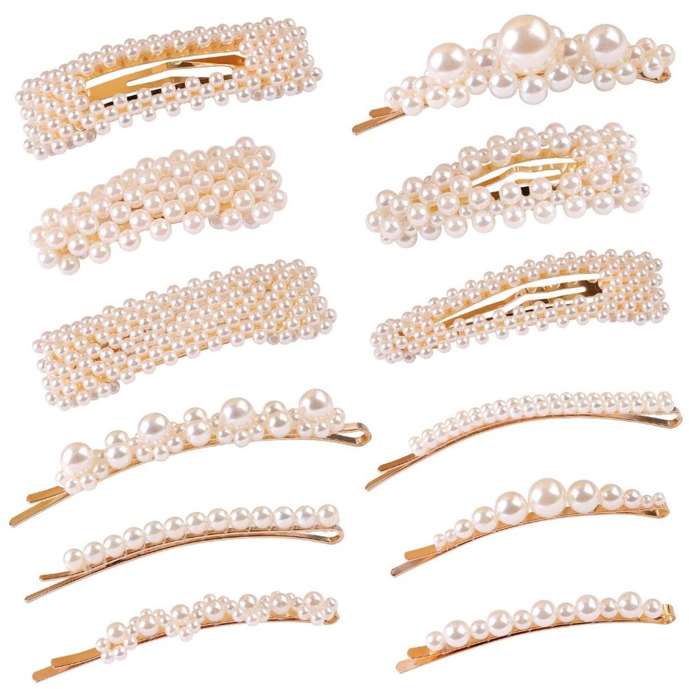 12 Pcs Pearl Hair Clips Large Hair Clips Pins - Picture 2 of 13